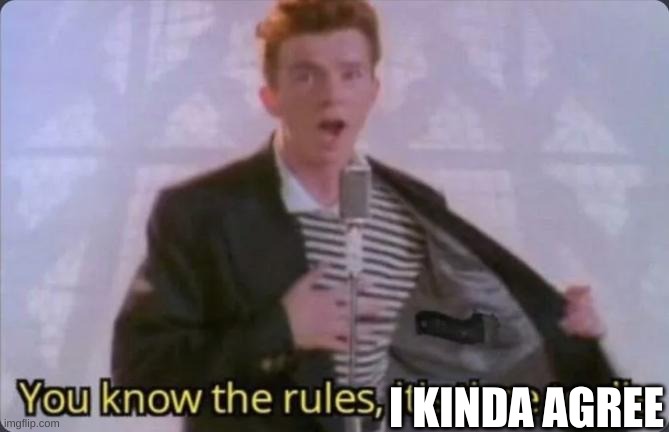 You know the rules, it's time to die | I KINDA AGREE | image tagged in you know the rules it's time to die | made w/ Imgflip meme maker