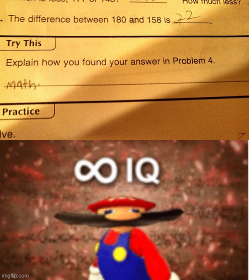 i mean... | image tagged in infinite iq,funny,funny test answers | made w/ Imgflip meme maker