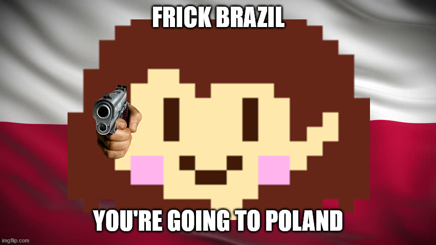 Reject brazil, arrive to poland | FRICK BRAZIL; YOU'RE GOING TO POLAND | image tagged in memes | made w/ Imgflip meme maker