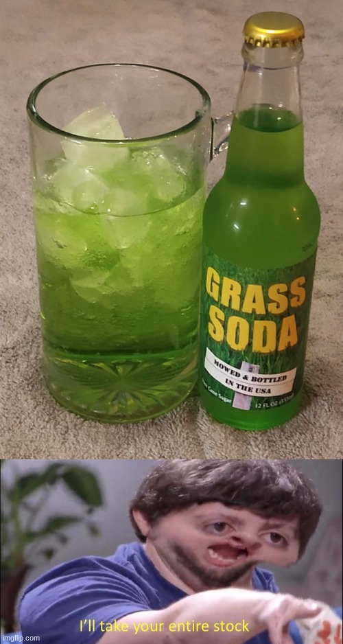 Grass soda | image tagged in i'll take your entire stock,grass,memes,fun,soda | made w/ Imgflip meme maker