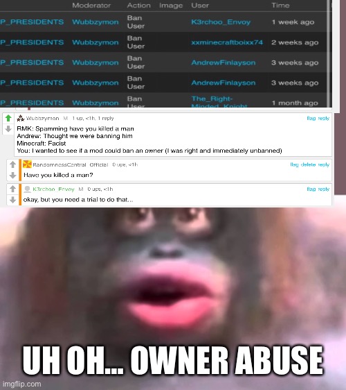 Uh oh... stinky | UH OH… OWNER ABUSE | image tagged in uh oh stinky | made w/ Imgflip meme maker