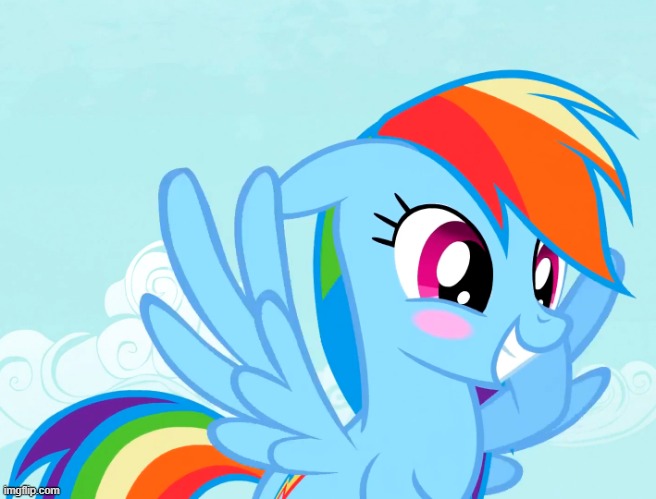 Amusy Blushed Rainbow Dash (MLP) | image tagged in amusy blushed rainbow dash mlp | made w/ Imgflip meme maker