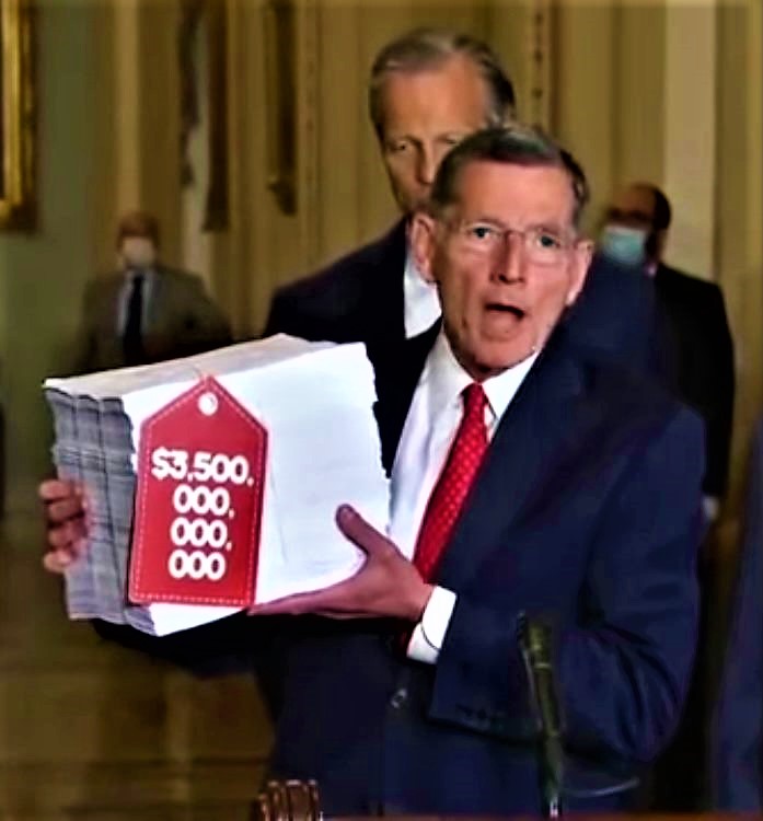 High Quality Senator Barrasso shows 3.5 Trillion bill Blank Meme Template