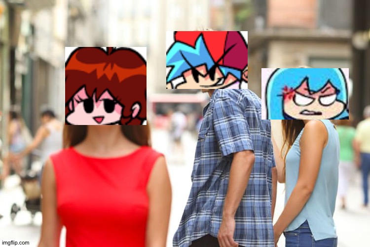 Distracted Boyfriend | image tagged in memes,distracted boyfriend,friday night funkin | made w/ Imgflip meme maker
