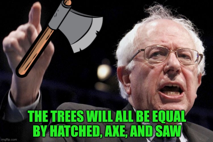 THE TREES WILL ALL BE EQUAL
BY HATCHED, AXE, AND SAW | made w/ Imgflip meme maker