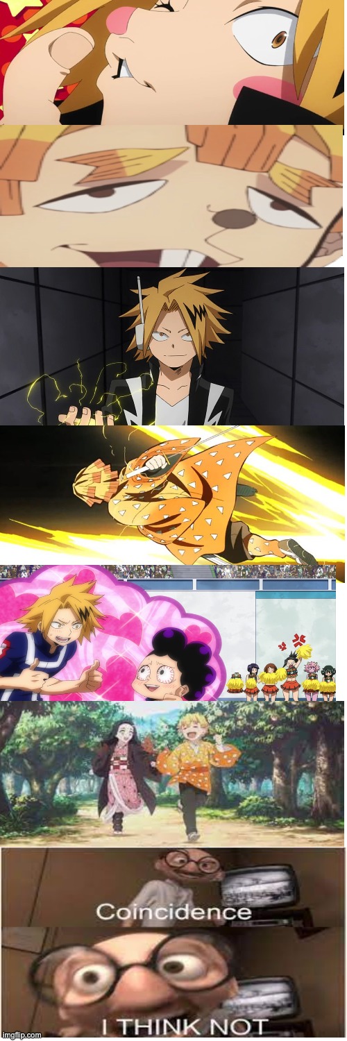Bruh denki and zenitsu are just the same XD | image tagged in memes,blank transparent square | made w/ Imgflip meme maker