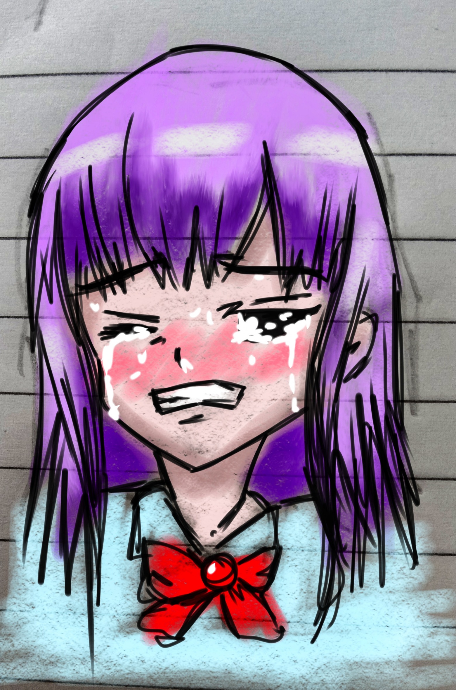 High Quality crying anime girl Blank Meme Template