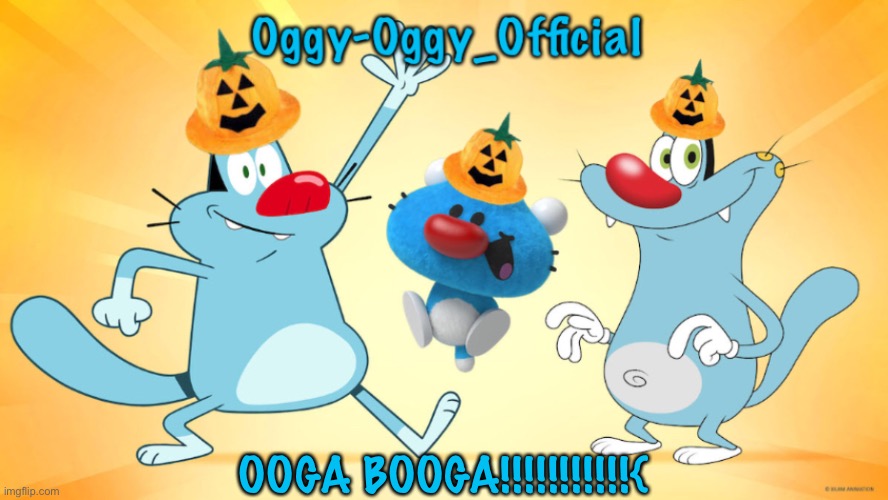 Oggy-Oggy_Official’s announcement template (Halloween edition) | OOGA BOOGA!!!!!!!!!!!{ | image tagged in oggy-oggy_official s announcement template halloween edition | made w/ Imgflip meme maker