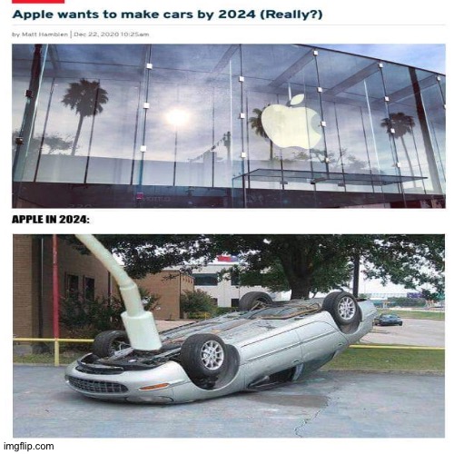 They can't pollute, that would be bad | image tagged in apple,future | made w/ Imgflip meme maker