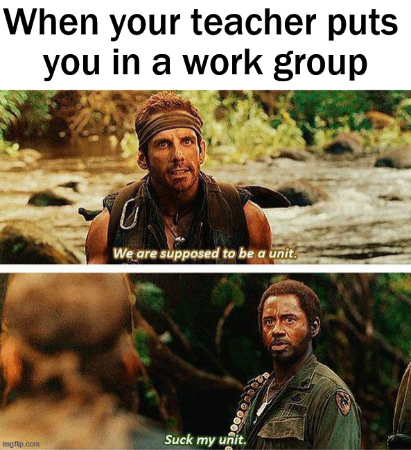 You get stuck with people you do not like. | When your teacher puts 
you in a work group | image tagged in teachers,homework | made w/ Imgflip meme maker