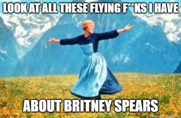 Look At All These Meme | LOOK AT ALL THESE FLYING F**KS I HAVE ABOUT BRITNEY SPEARS | image tagged in memes,look at all these | made w/ Imgflip meme maker