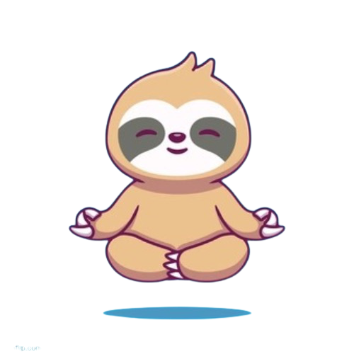 High Quality Anime sloth meditating transparent Blank Meme Template