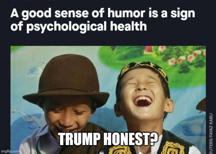 Sense of humor | TRUMP HONEST? | image tagged in sense of humor | made w/ Imgflip meme maker