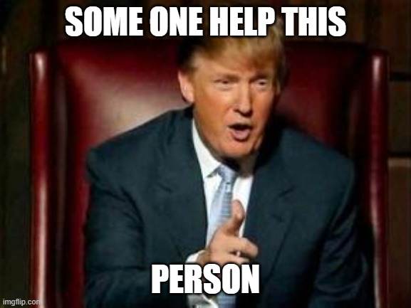 Donald Trump | SOME ONE HELP THIS PERSON | image tagged in donald trump | made w/ Imgflip meme maker