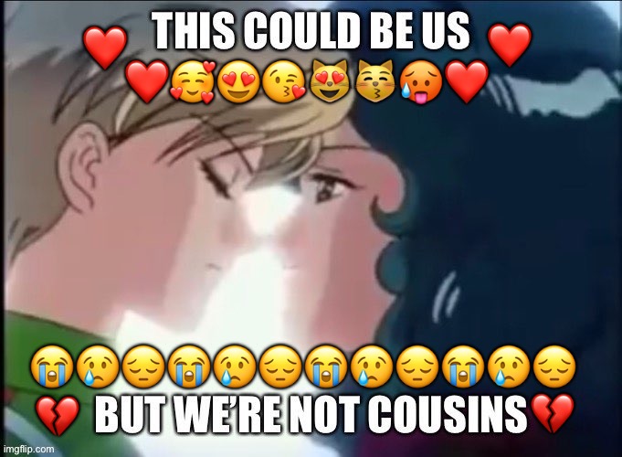 We Could Be Cousins | ❤️; ❤️; ❤️🥰😍😘😻😽🥵❤️; 😭😢😔😭😢😔😭😢😔😭😢😔; 💔; 💔 | image tagged in sailor moon,cousin,memes | made w/ Imgflip meme maker