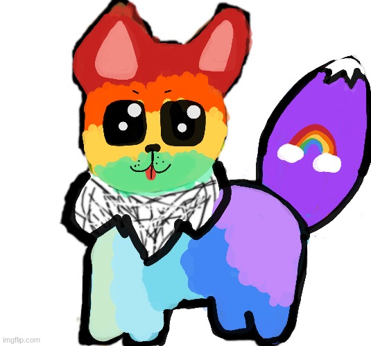 Rainbow Eevee | image tagged in pokemon,drawing,art,rainbow | made w/ Imgflip meme maker