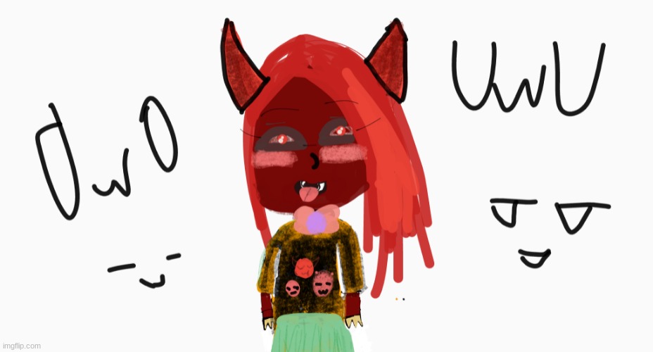 Kawaii Demon UwU | image tagged in cute,drawing,kawaii devil,art,ort | made w/ Imgflip meme maker
