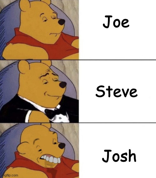 My thoughts on Blue's Clue's |  Joe; Steve; Josh | image tagged in whinnie the poo normal fancy gross | made w/ Imgflip meme maker