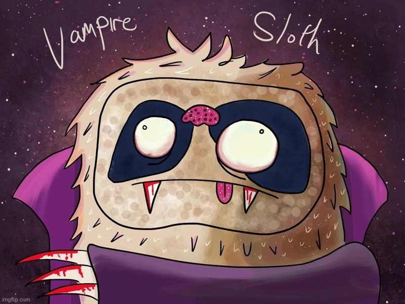 Vampire sloth | image tagged in vampire sloth | made w/ Imgflip meme maker