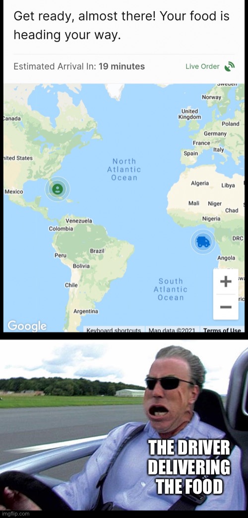 Also stolen | THE DRIVER DELIVERING THE FOOD | image tagged in jeremy clarkson speed | made w/ Imgflip meme maker