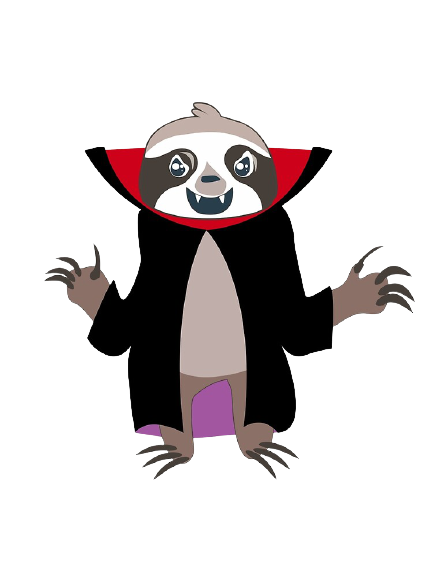 High Quality Vampire sloth transparent Blank Meme Template
