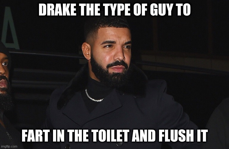 Drake the Type of Guy | DRAKE THE TYPE OF GUY TO; FART IN THE TOILET AND FLUSH IT | image tagged in funny,elon musk,funny memes,drake,men,one does not simply | made w/ Imgflip meme maker