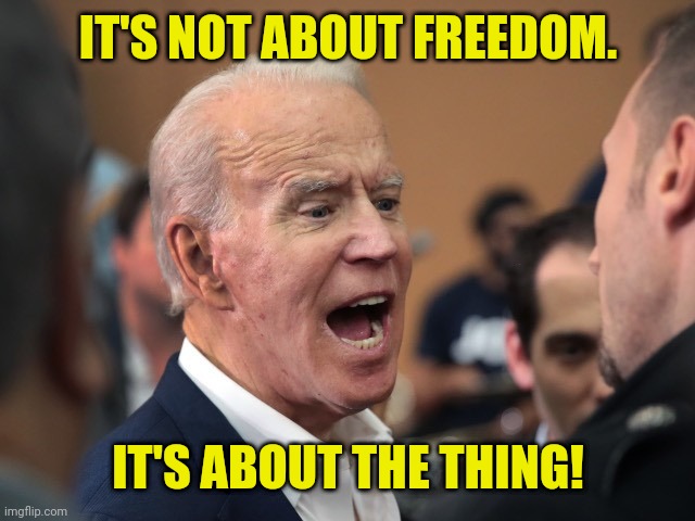 IT'S NOT ABOUT FREEDOM. IT'S ABOUT THE THING! | made w/ Imgflip meme maker