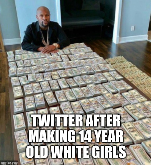 TWITTER AFTER MAKING 14 YEAR OLD WHITE GIRLS | image tagged in funny meme | made w/ Imgflip meme maker