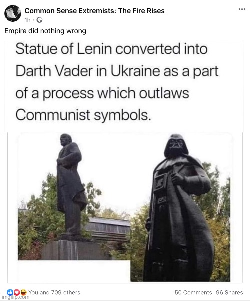 The Empire Did Nothing Wrong | image tagged in communism,ukraine,chad,star wars | made w/ Imgflip meme maker