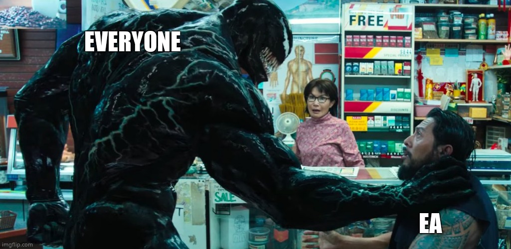 Venom | EVERYONE; EA | image tagged in venom | made w/ Imgflip meme maker