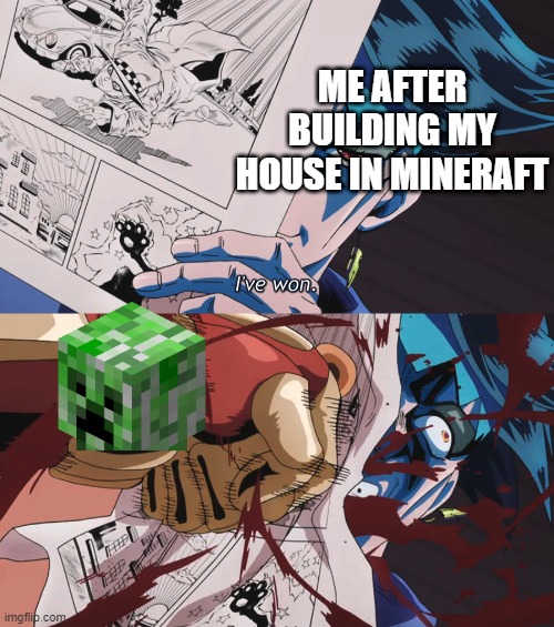 y tho | ME AFTER BUILDING MY HOUSE IN MINERAFT | image tagged in rohan 'wins' | made w/ Imgflip meme maker