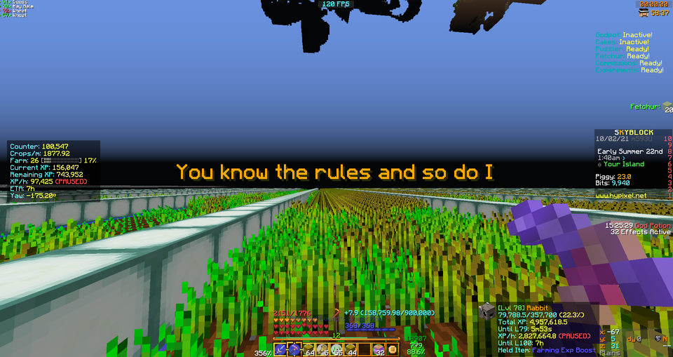 Rick roll, hypixel variation Blank Meme Template