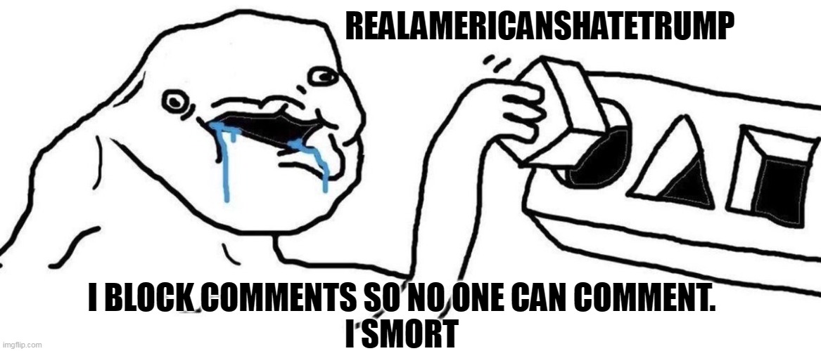 Brainlet blocks | REALAMERICANSHATETRUMP I BLOCK COMMENTS SO NO ONE CAN COMMENT.
I SMORT | image tagged in brainlet blocks | made w/ Imgflip meme maker