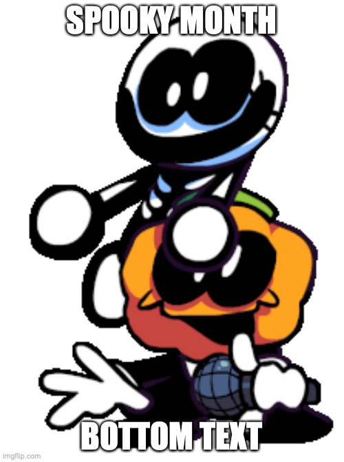 Pump And Skid (Friday Night Funkin) | SPOOKY MONTH BOTTOM TEXT | image tagged in pump and skid friday night funkin | made w/ Imgflip meme maker