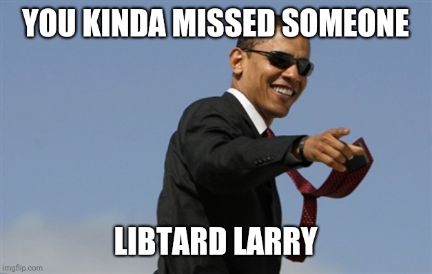 Cool Obama Meme | YOU KINDA MISSED SOMEONE LIBTARD LARRY | image tagged in memes,cool obama | made w/ Imgflip meme maker