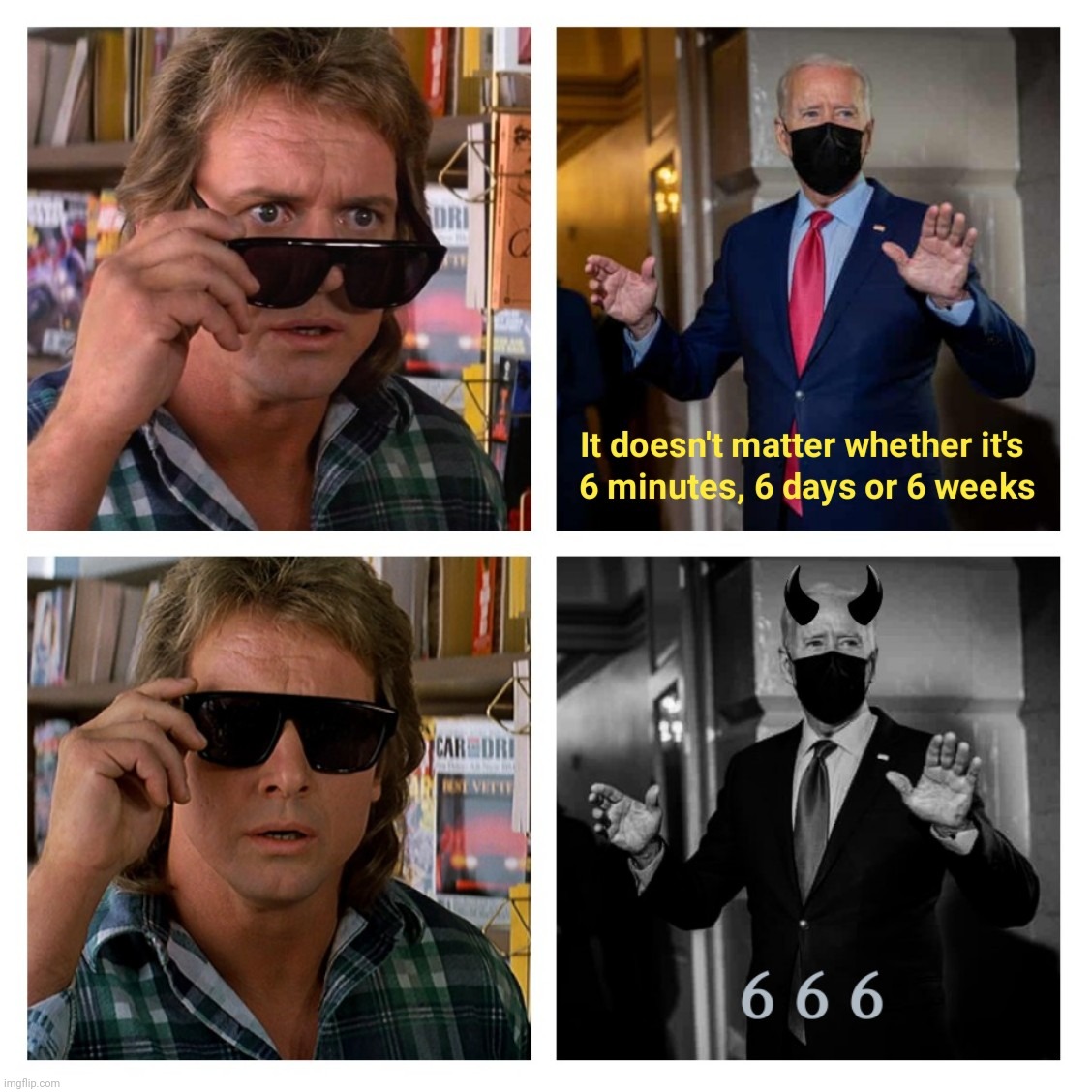 Bad Photoshop Sunday presents:  The mark of the least | image tagged in bad photoshop sunday,joe biden,they live,the mark of the beast | made w/ Imgflip meme maker