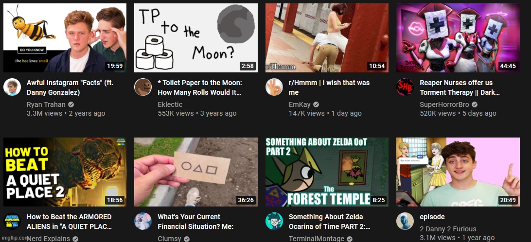 my youtube recomended that nobody asked for | made w/ Imgflip meme maker