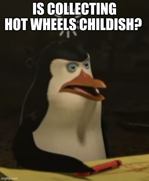 Derp | IS COLLECTING HOT WHEELS CHILDISH? | image tagged in derp | made w/ Imgflip meme maker