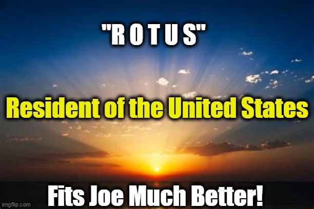 "R O T U S" Resident of the United States Fits Joe Much Better! | made w/ Imgflip meme maker