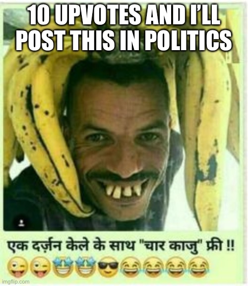 10 UPVOTES AND I’LL POST THIS IN POLITICS | made w/ Imgflip meme maker
