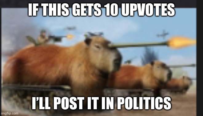 IF THIS GETS 10 UPVOTES; I’LL POST IT IN POLITICS | made w/ Imgflip meme maker