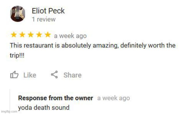 response from owner | made w/ Imgflip meme maker