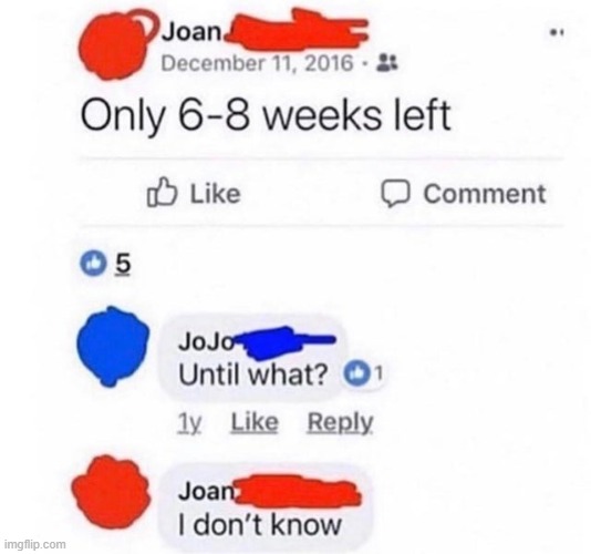 6-8 weeks | made w/ Imgflip meme maker