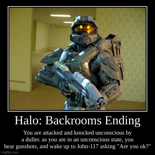 image tagged in halo,e,backrooms | made w/ Imgflip demotivational maker