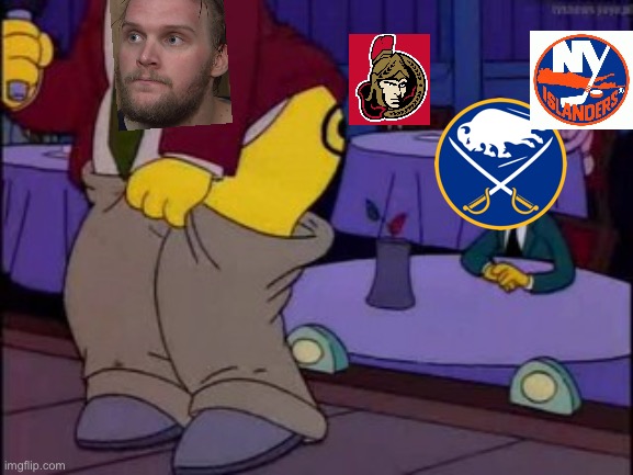 Robin Lehner to his old teams | image tagged in nhl | made w/ Imgflip meme maker