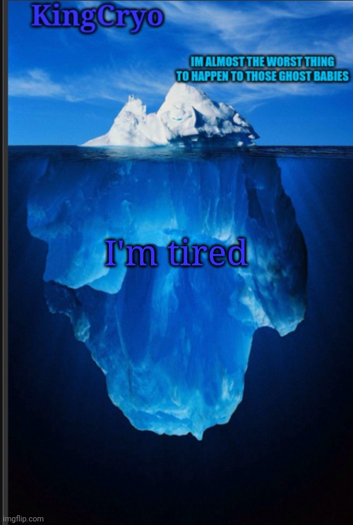 I should sleep | I'm tired | image tagged in the icy temp | made w/ Imgflip meme maker