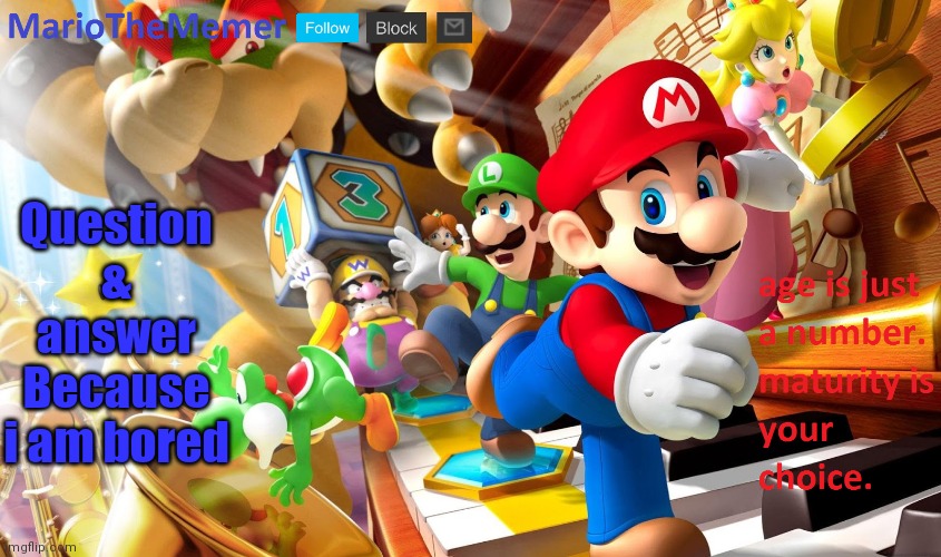How are y'all? | Question & answer
Because i am bored | image tagged in mariothememer announcement template v2 | made w/ Imgflip meme maker