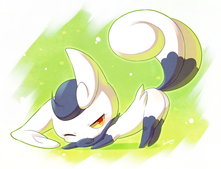 Meowstic stretching Blank Meme Template