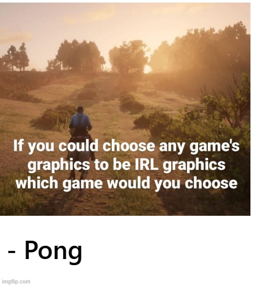 - Pong | image tagged in blank white template,just for fun,irl,pong,gaming,red dead redemption 2 | made w/ Imgflip meme maker