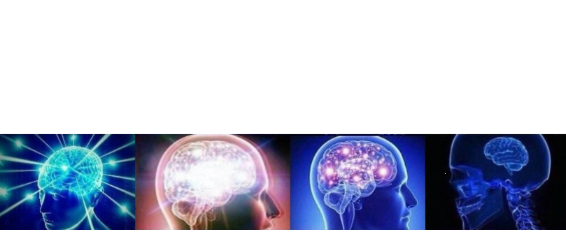 expanding brain horizontal reversed Blank Meme Template